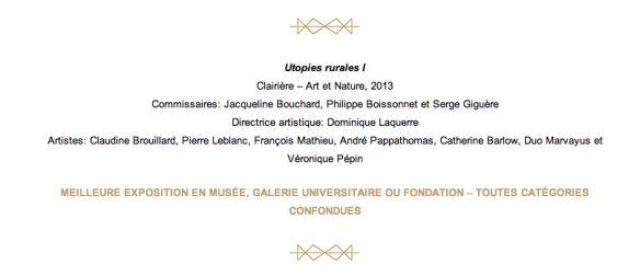 Gala Arts Visuels 2014.