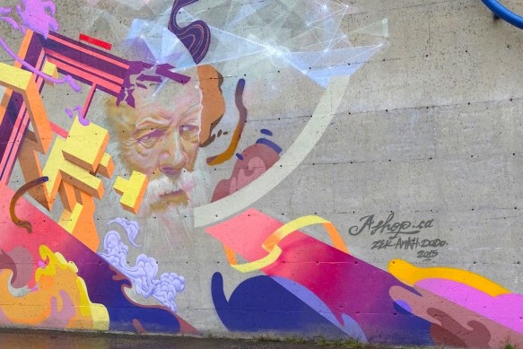 Murale Le sage et la muse